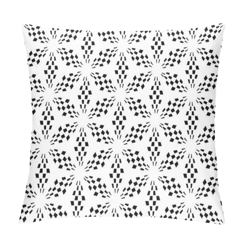 Personality  Vector Modern Seamless  Sacred Geometry Pattern Hexagon, Black And White Abstract Geometric Background, Pillow Print, Monochrome Retro Texture, Hipster Fashion Design Pillow Covers