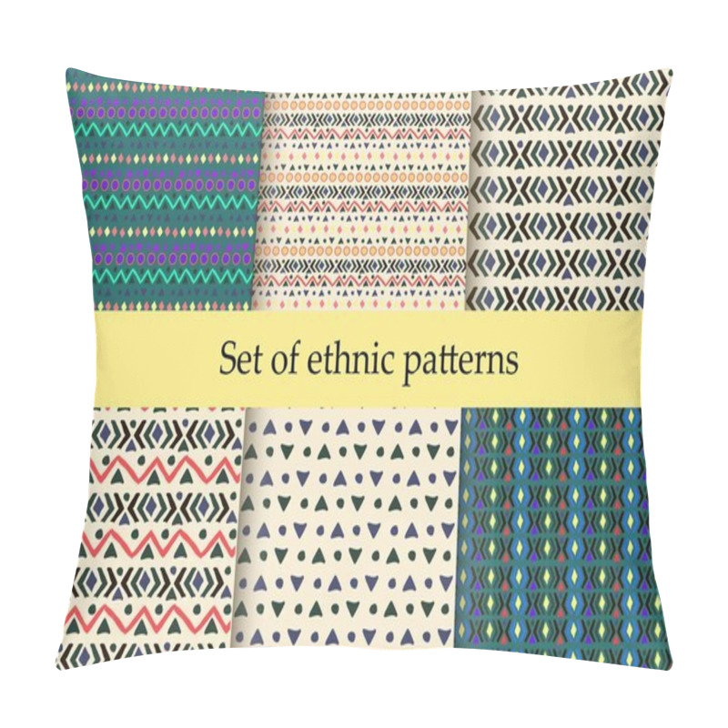 Personality  Ethnic Seamless Pattern. Aztec Geometric Background. Hand Drawn Navajo Fabric. Modern Abstract Wallpaper. Vector Illustration. Pillow Covers