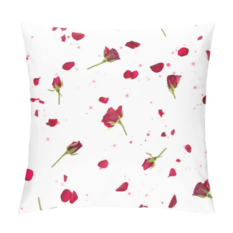 Personality  Seamless Roses And Petals In Red Pillow Covers