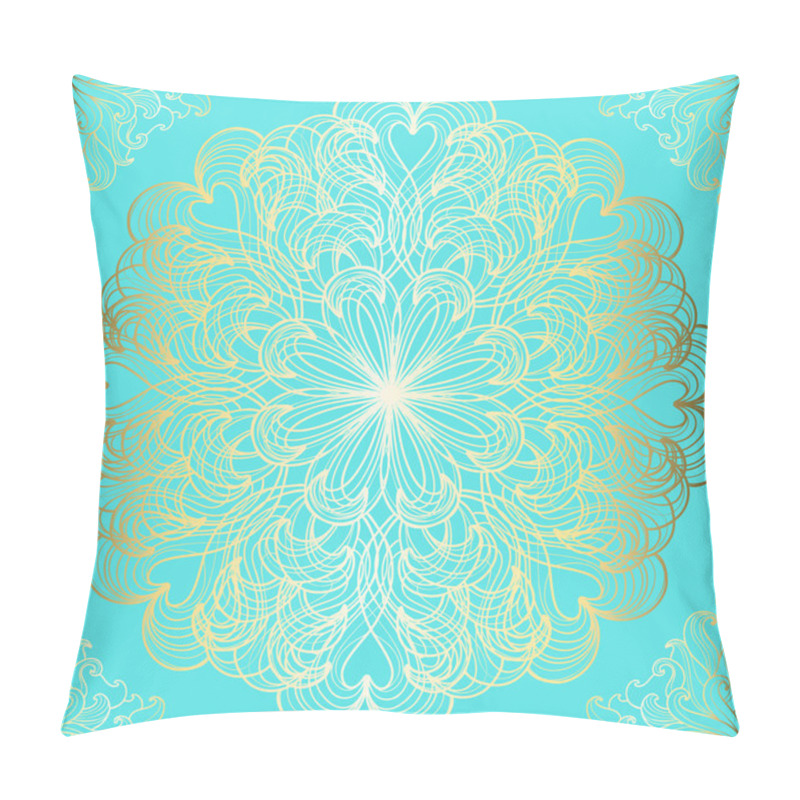 Personality  Elegant Card With Gold Ornament Pillow Covers