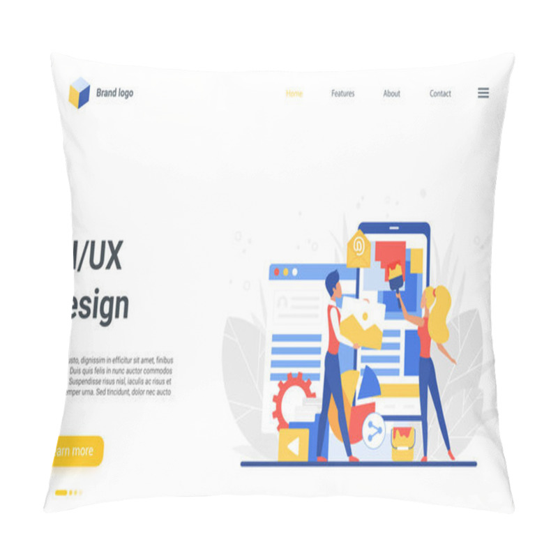 Personality  Ui UX Design Landing Page, Creators Construct Mobile Application, Develop Wireframe Pillow Covers