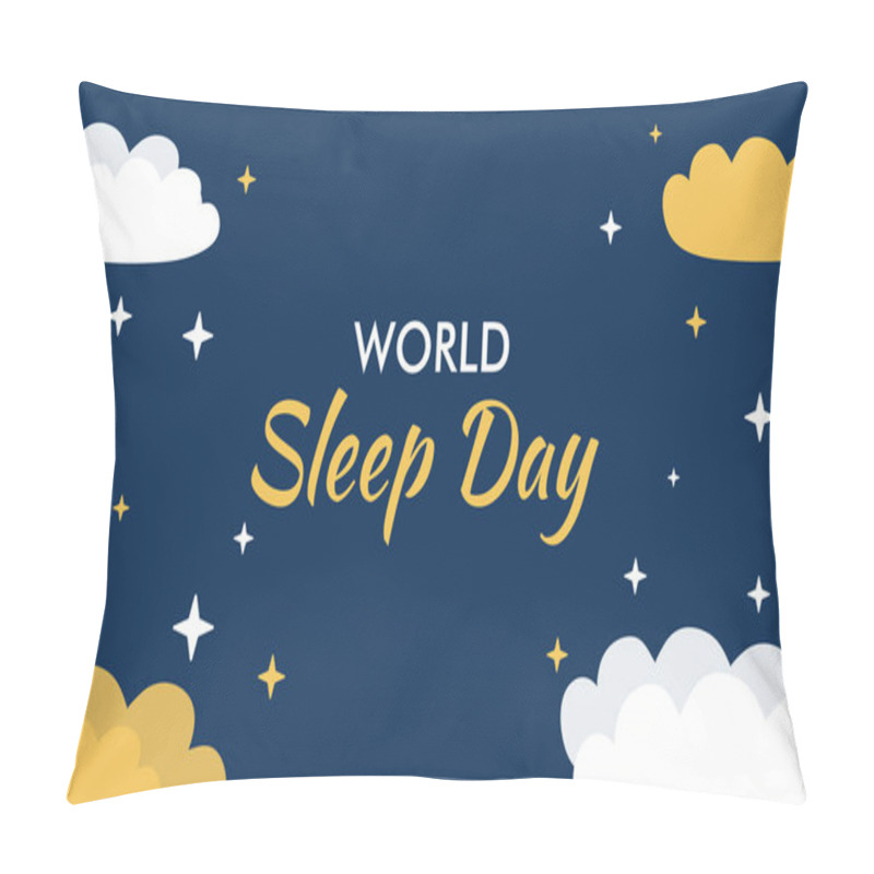 Personality  Vector Illustration On The Theme Of World Sleep Day Observed On March 13th Pillow Covers