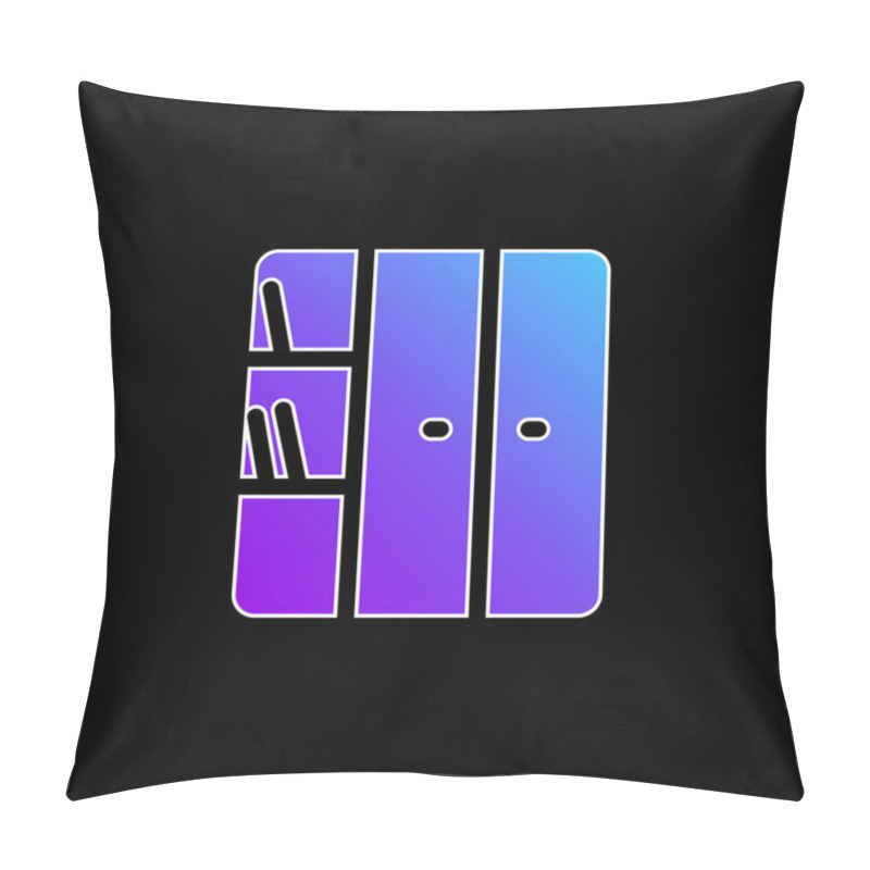 Personality  Bookcase Blue Gradient Vector Icon Pillow Covers