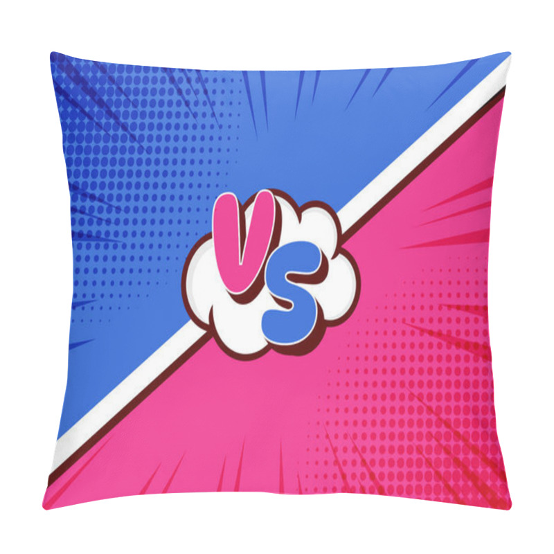 Personality  Versus Battle Comic Background Blue And Pink Pillow Covers