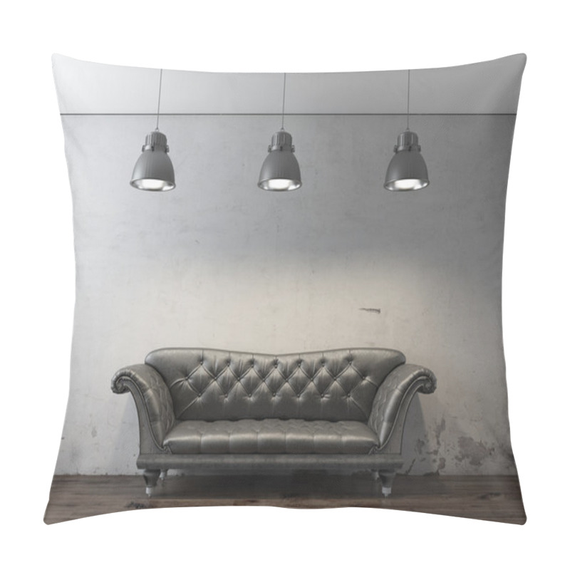 Personality  Black Sofa In Front Of Grunge Wall Pillow Covers