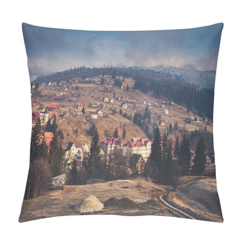 Personality  Carpathian Village And Mountains Pillow Covers