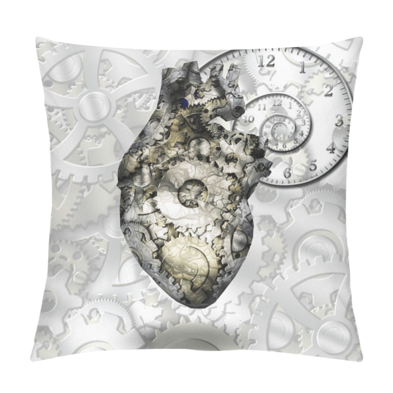 Personality  Human Heart Gears And Time Spirial Pillow Covers