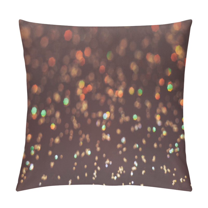 Personality  Beautiful Gold Bokeh On A Brown Background. Pillow Covers