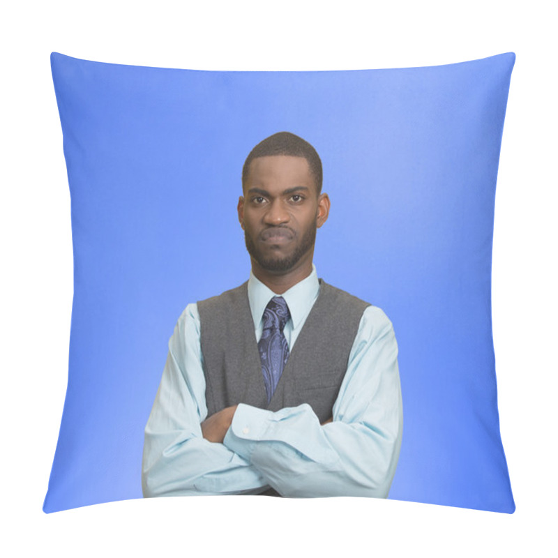 Personality  Grumpy, Skeptical, Displeased Man Pillow Covers