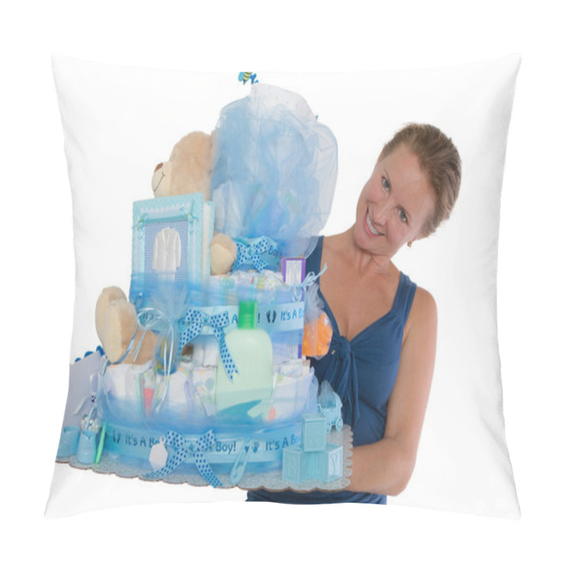 Personality  Baby Diaper Cake With Diffrent Items Presented Pillow Covers