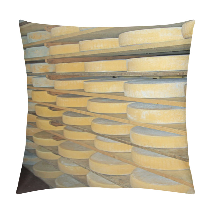 Personality  Forms Of Fresh Cheese In The Dairy Of A Mountain Hut Pillow Covers