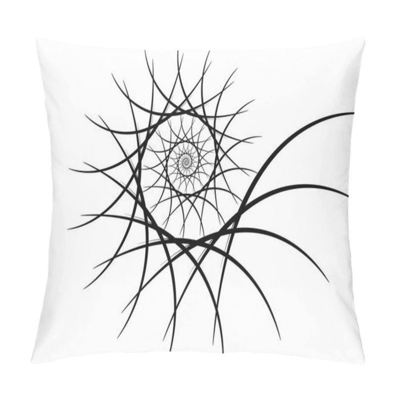 Personality  Spiral Vector Design Elements. Abstract Lines Black And White. S Pillow Covers