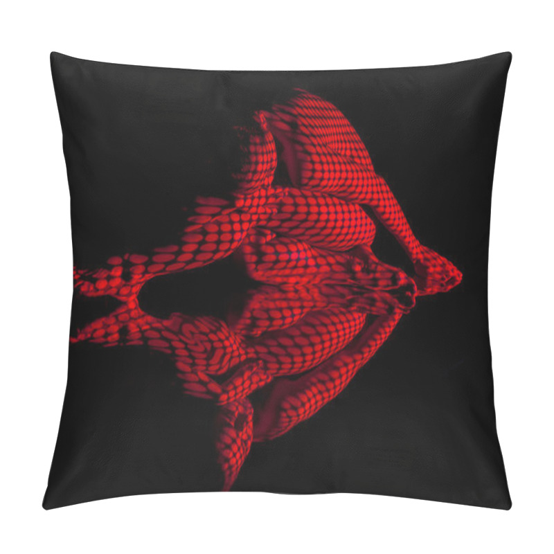 Personality  The  Body Of Woman With Red Pattern And Its Reflection Pillow Covers