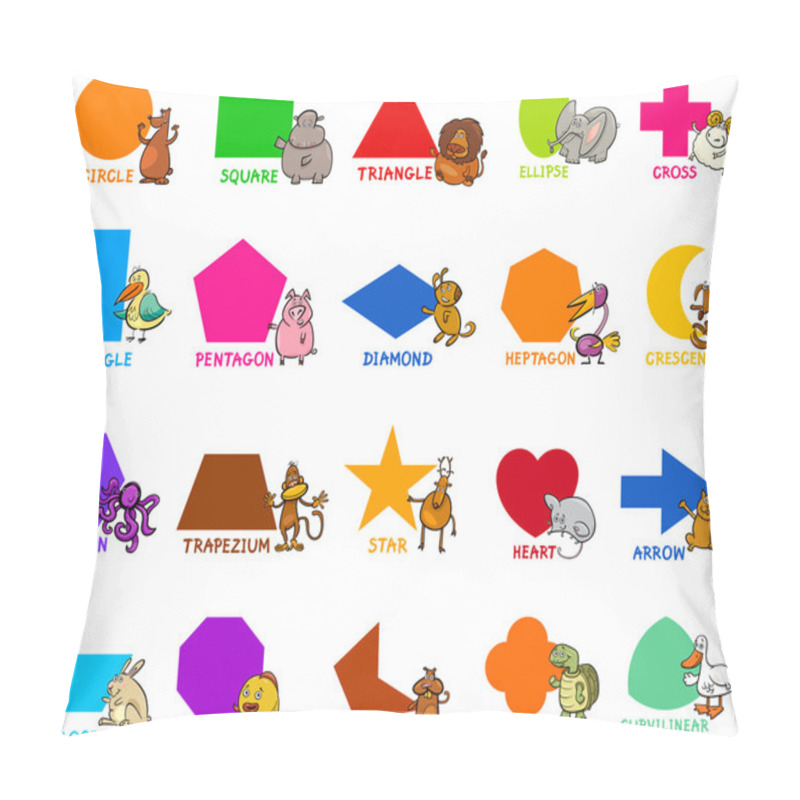 Personality   Basic Geometric Shapes With Animals Pillow Covers