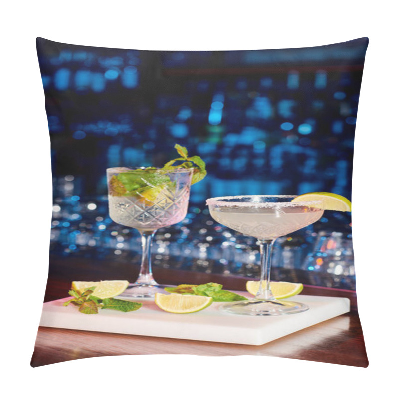 Personality  Delicious Bohemian Rhapsody And Margarita With Decorations On Bar Counter, Concept Pillow Covers