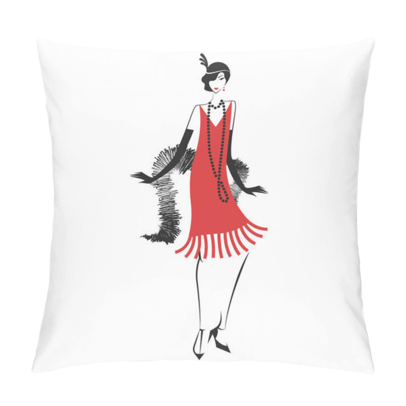 Personality  Woman In A Dress Of The 20's Pillow Covers