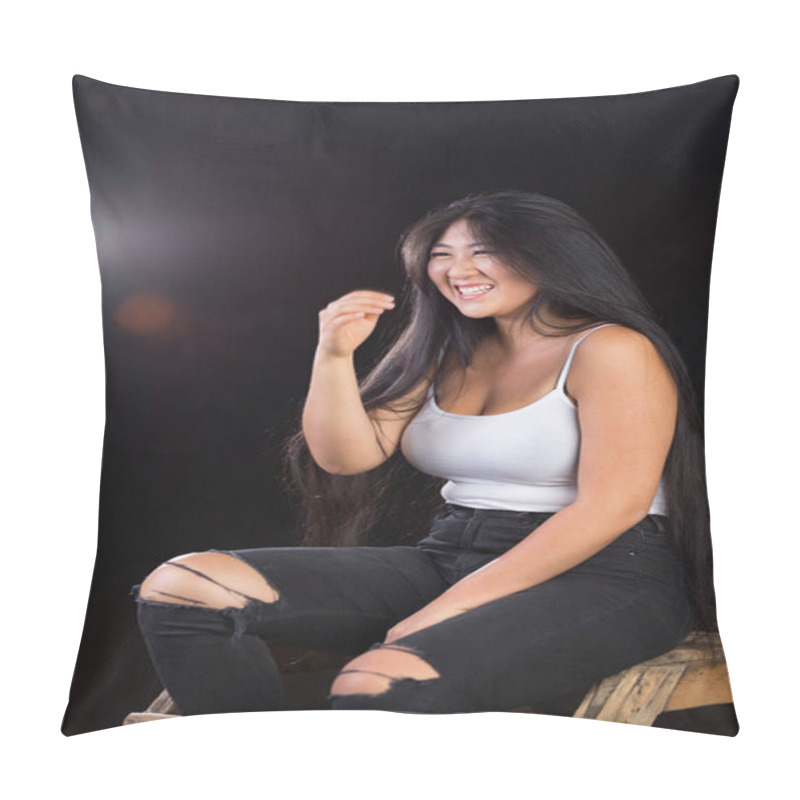 Personality  Stunning Plus Size Red Head, Long Beautiful Hair, Big Smile Pillow Covers