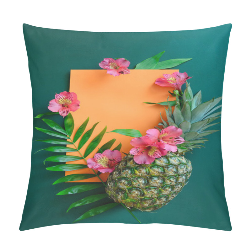 Personality  Summer Background With A Pineapple Pillow Covers