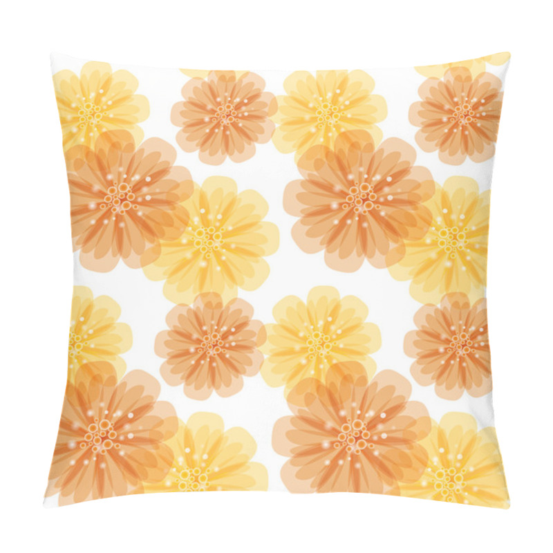 Personality  Vector Seamless Pattern With Orange And Yellow Abstract Flowers On A White Background. Eps 10. Pillow Covers