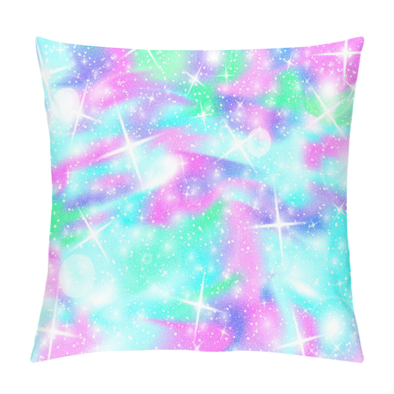 Personality  Unicorn Rainbow Background. Holographic Sky Pillow Covers