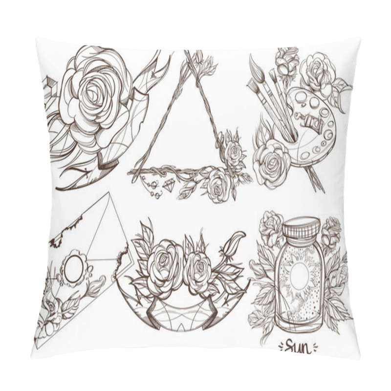 Personality  Botanical Graphics. Roses.  Pillow Covers