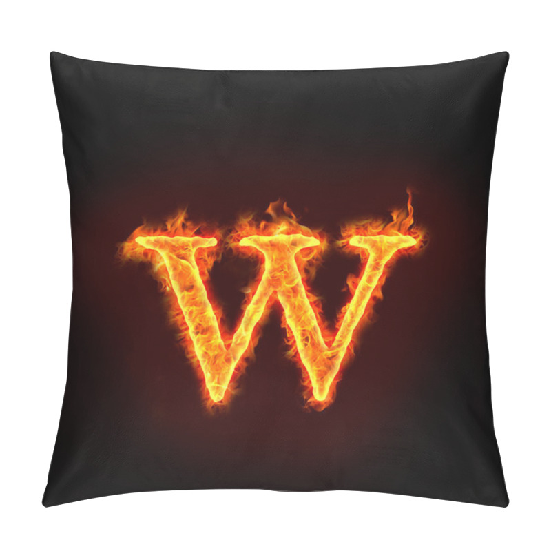 Personality  Fire Alphabets, Small Letter W Pillow Covers