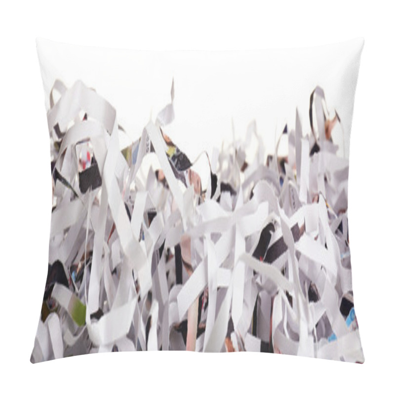 Personality  Strips Of Destroyed Paper From Shredder Isolated On White Pillow Covers