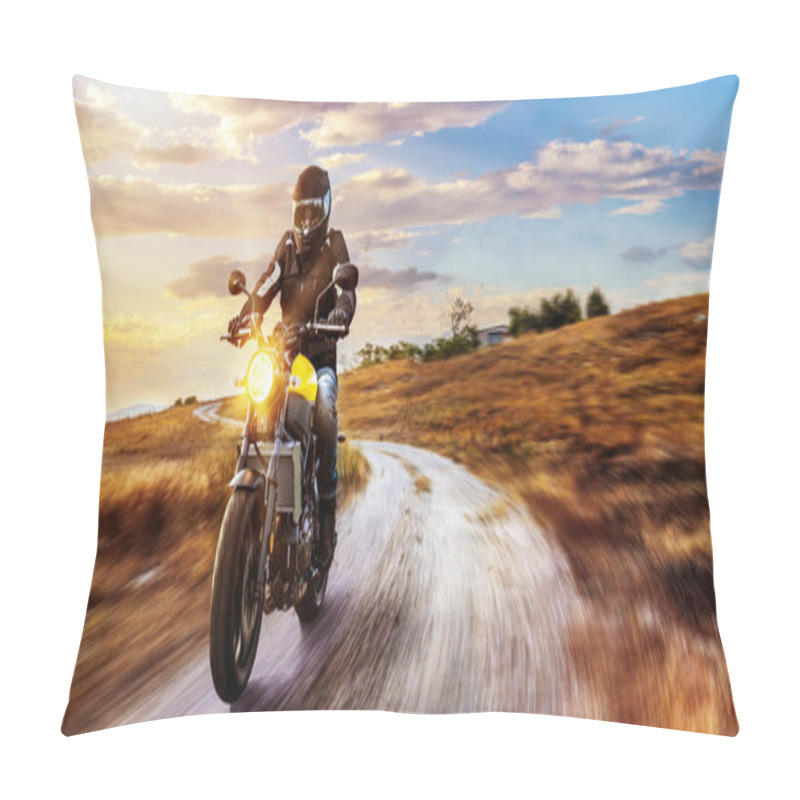 Personality  Motorbike On The Road Riding Pillow Covers