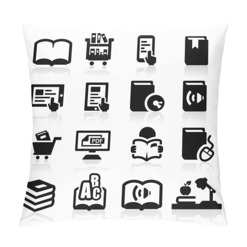 Personality  Books Icons Set Elegant Series Pillow Covers