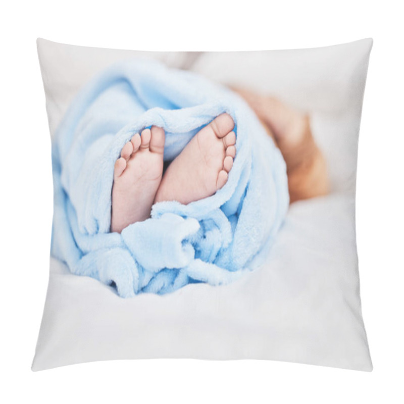 Personality  Baby, Feet And Blanket In Nursery At House For Sleeping, Dream And Peace Or Bedroom With Child Development. Infant, Toes And Nap With Calm Security For Relax, Growth And Care In Morning At Home. Pillow Covers