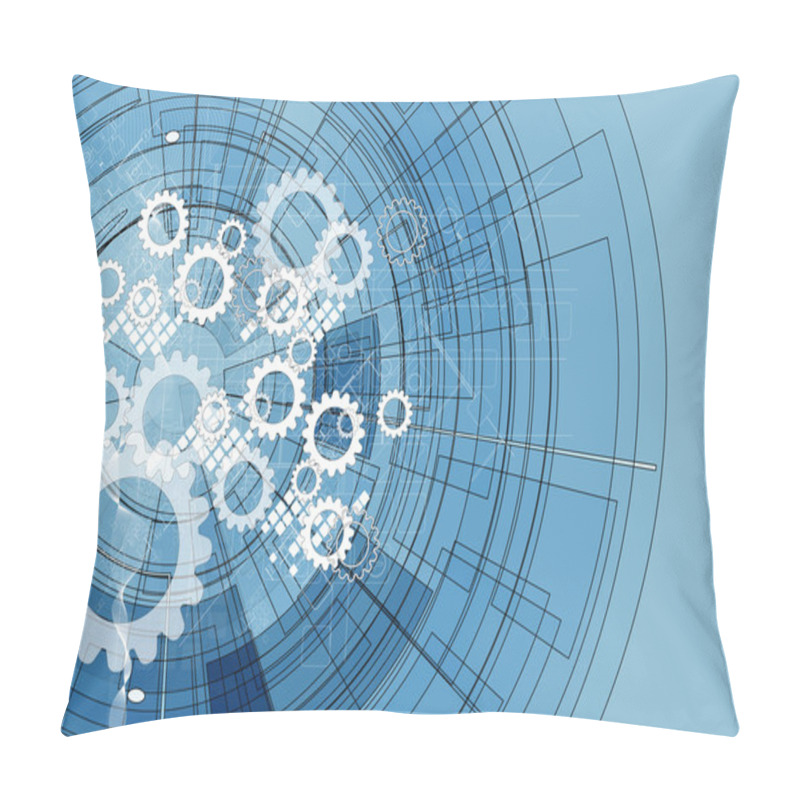 Personality  Abstract Gear Digital Computer Technology Business Background Pillow Covers