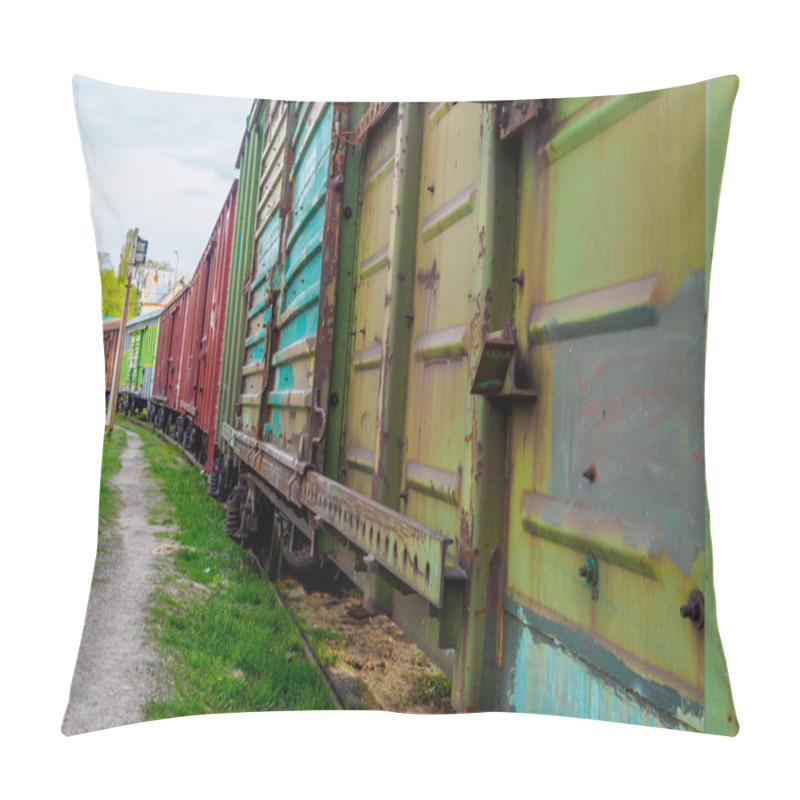 Personality  Old Freight Train Stands On The Siding Pillow Covers