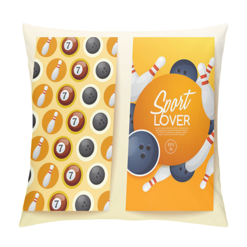 Personality  Sport Lover Banners With Bowling Equipment  Pillow Covers