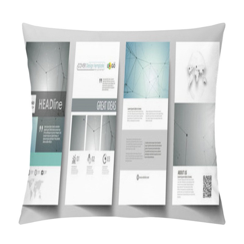 Personality  Business Templates For Brochure, Magazine, Flyer, Booklet, Report. Cover Design Template, Vector Layout In A4 Size. Geometric Background. Molecular Structure. Scientific, Medical, Technology Concept. Pillow Covers