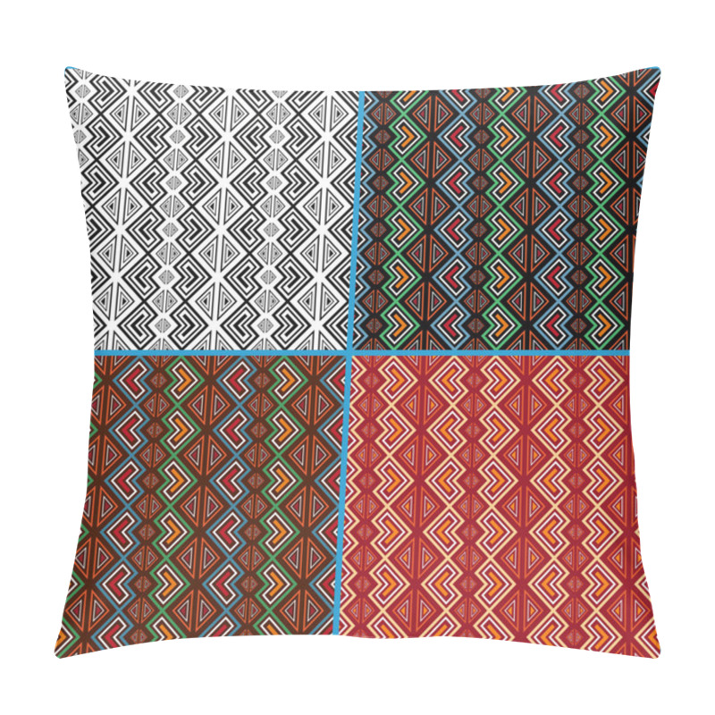 Personality  Four Seamless Ethnic Motifs Patterns Pillow Covers