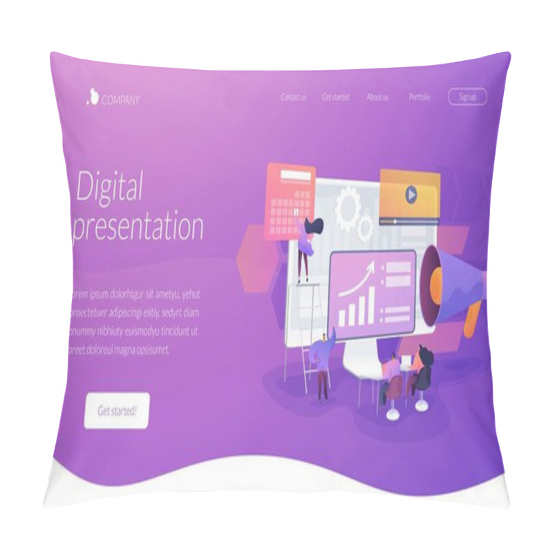 Personality  Digital Presentation Landing Page Concept Pillow Covers