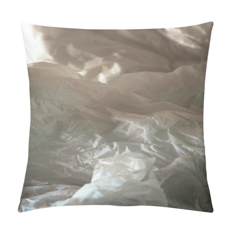 Personality  Abstract Close-up Of Crumpled Translucent Plastic Material. Pillow Covers