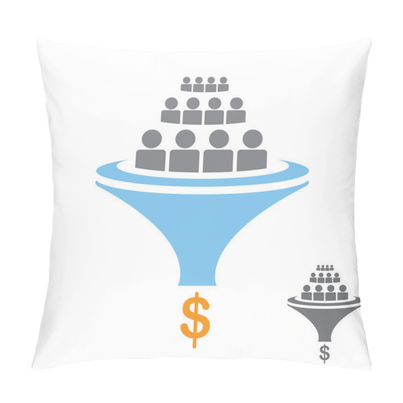 Personality  Vector Flat Sales Funnel Icon Isolated On White Pillow Covers