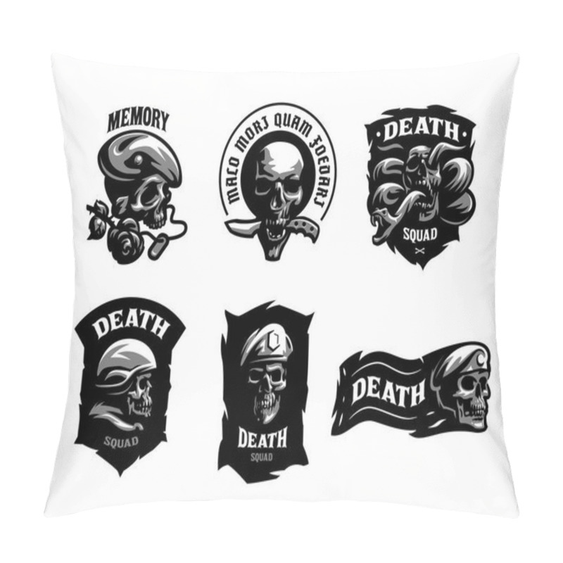 Personality  Set Of Skull Emblems. Pillow Covers