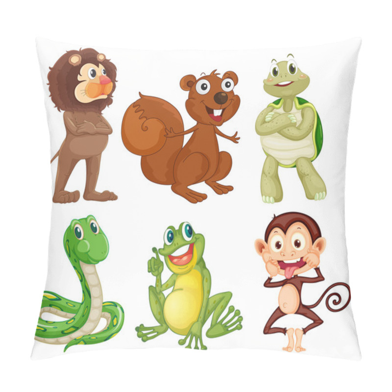 Personality  Six Different Kinds Of Animals In The Jungle Pillow Covers