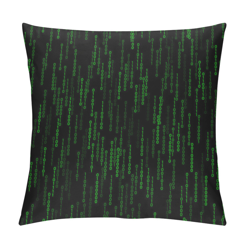 Personality  Dark Green Seamless Pattern With Binary Code Pillow Covers