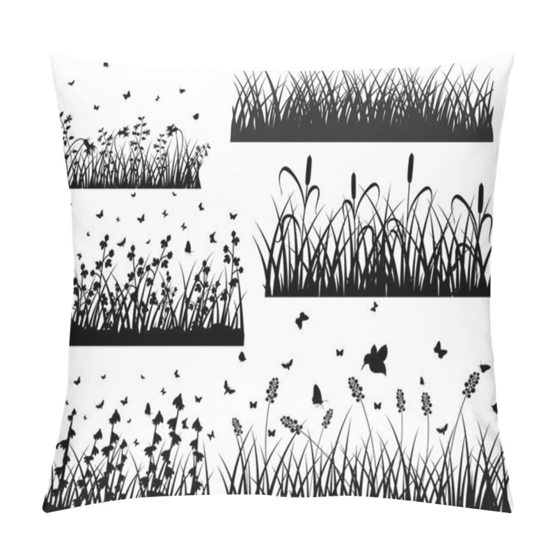 Personality  Set Of Ancient Grass Silhouettes Pillow Covers