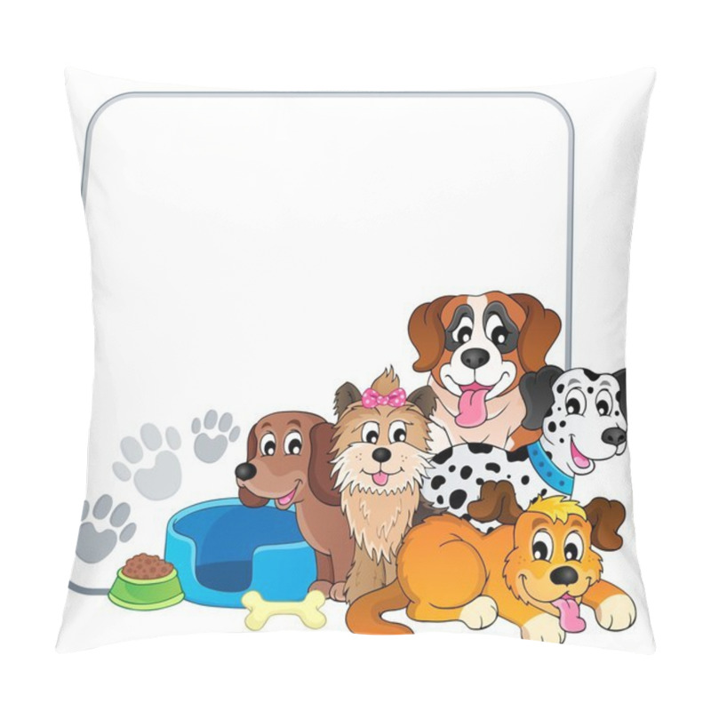 Personality  Frame With Dog Theme 2 Pillow Covers