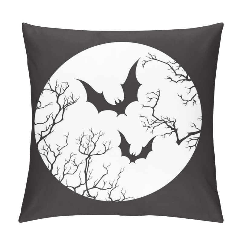 Personality  Antique Style Hand Drawn Line Art Full Moon And Bats Isolated. Boho Chic Tattoo Or Print Design Vector Illustration Pillow Covers