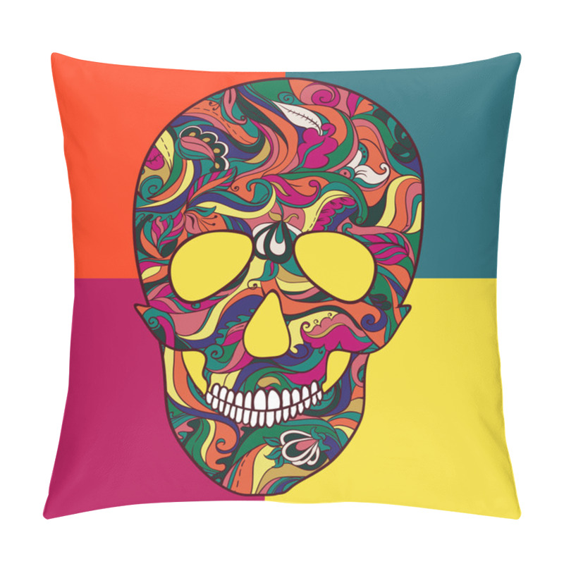 Personality  Vector Sugar Skull With Ornament Pillow Covers