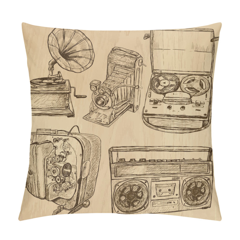 Personality  Old Objects No.4 - Hand Drawn Collection Pillow Covers