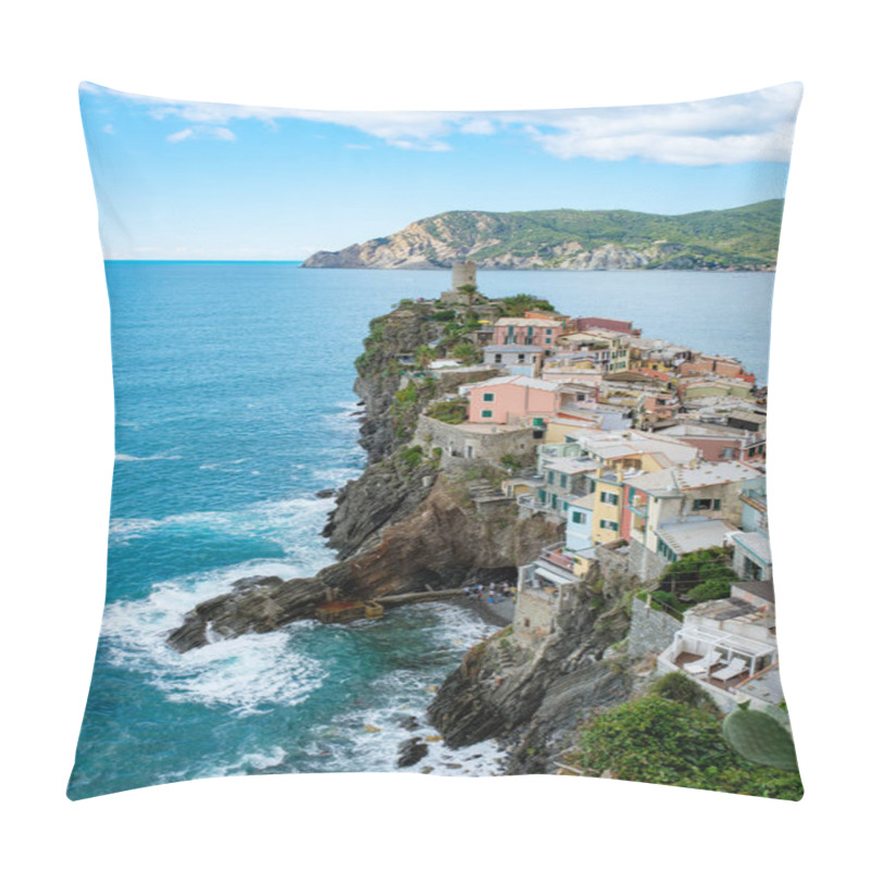 Personality  Colorful Homes Cling To The Rocky Cliffs Of Cinque Terre, Overlooking The Sparkling Blue Sea. Vernazza Italy Pillow Covers