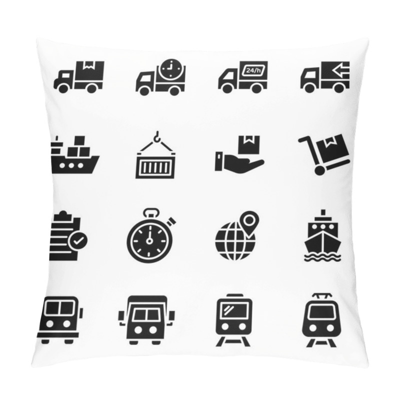 Personality  Set Of Logistic Delivery Glyph Vector Icons Pillow Covers