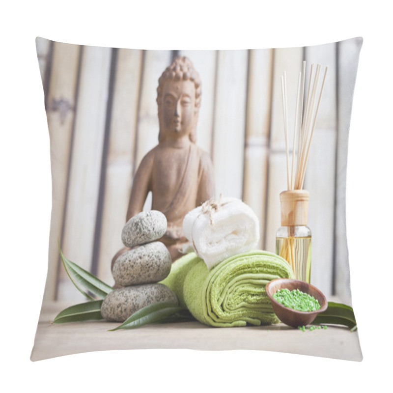 Personality  Wellness And Spa Concept With Buddha Figure Pillow Covers