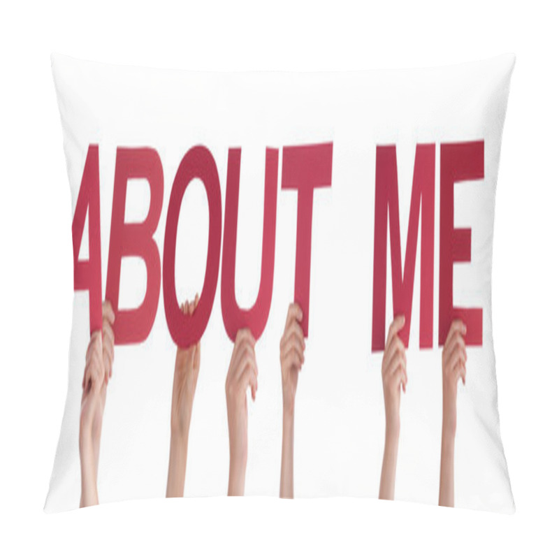 Personality  People Hands Holding Red Straight Word About Me  Pillow Covers